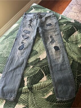 American eagle outfitters Light Blue Distressed Slim straight Jeans